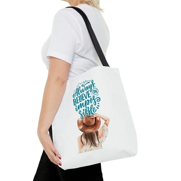 Always Believe in Impossible Tote Bag Reusable Shopping Bag - Picture 1 of 10